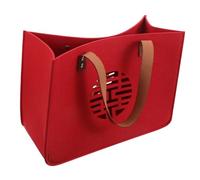 WOONEKY Wedding Tote Bag for Bride and Bridesmaids, Red Felt Handbag with Handles, Medium Size 35x25x15cm, Large Capacity Bridal Bag for Wedding Day and Festive Occasions