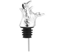 WOONEKY Wine Bottle Rhino Head Pourer Animal Shape Zinc Alloy Silver Safe Sealing Function for Parties and Vinegars