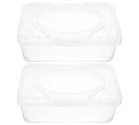 WOONEKY Wipes Dispenser Box with Lid Dustproof Tissue Storage Case Portable Napkin Holder Organizer for Bathroom Office Home 7.68X4.92X3.54In
