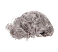 WOONEKY Women Old Lady Cosplay Wig Grey Wig for Stage Performance Fancy Dress Lightweight Comfortable High Temperature for Parties Daily Wear