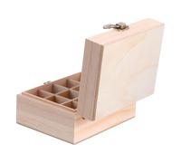 WOONEKY Wood Essential Oil Organizing Box Holder Large Capacity Aromatherapy Bottle Storage Case Portable Wooden Container for Travel and Home Use