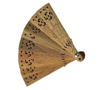 WOONEKY Wood Fan Pendant Key Ring Chic Green Sandalwood Mini Folding Fan Charm for Bag Car Hanging Decoration Fine Craftsmanship Keychain Accessory