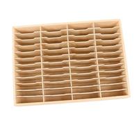 WOONEKY Wood Multi Phone Holder Box Rustic Solid Wood Storage Organizer for Office and Classroom Compact Desktop Mobile Phone Stand with Large Capacity Compartments for Tidy