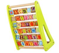 WOONEKY Wooden Alphabet Learning Rack Multi Functional Educational for Number Cognition to Enhance Hand Eye Coordination and Fine Motor Skills