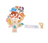 WOONEKY Wooden Animal Stacking Educational Balance Blocks for Parent Plaything for Promote Social Skills Intellectual Development Safe Smooth Edges Design