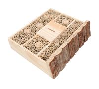 WOONEKY Wooden Bee House Decorative Insect Cabin for Garden Cozy Habitat for Bees Ladybugs Garden Decor for Wildlife and Pollination Support
