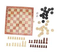 WOONEKY Wooden Chessboard Game Chess Checkers and Playset for Adults Educational Family Game for Memory Training and Strategic Thinking