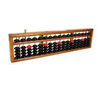 WOONEKY Wooden Column Traditional Chinese Abacus for Math Learning School Counting Tool for Adults Vintage Bead Calculator for Mental Arithmetic and Brain Development