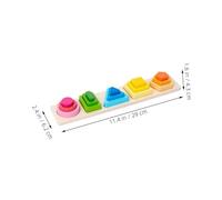 WOONEKY Wooden Geometric Sorting Puzzle for Colorful Shape Matching Blocks with Gradient Colors Educational Stacking and Logical Thinking Development Birthday and Holiday