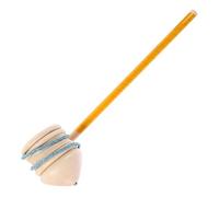 WOONEKY Wooden Gyro Peg Top Apricot Wood Vintage for Elderly Natural Beige Top for Hand Eye Coordination and Creative Play