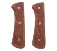 WOONEKY Wooden Handle Replacement Grip for Kitchen Cleaver Brown | Pre-drilled Design, Secure Fit for Butcher and Cleavers, Easy Installation for Food Prep Use
