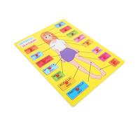 WOONEKY Wooden Human Body Puzzle for Educational Early Learning Tool with Bright Colors and Design for Hand Eye Coordination Development