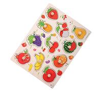 WOONEKY Wooden Learning Puzzle Board Educational Interactive Fruit Design Cognitive Development Hand Eye Coordination Early Learning Boys