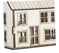 WOONEKY Wooden Miniature House Model for Christmas Decoration Ready to Use Rustic Craft Beige Tabletop Ornament for Sandbox Scenes Micro Gardens and Home Decor