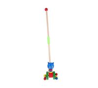 WOONEKY Wooden Push Cart Walker with Cute Animal Design Smooth Safe Finish Cognitive Skill Development Gross Motor Activity for Boys