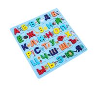 WOONEKY Wooden Russian Alphabet Puzzle for Educational Brain Teaser for Early Cognitive Development Montessori Learning Board Safe Small Birthday