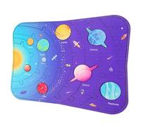 WOONEKY Wooden Solar System Puzzle and Planet Matching Toy for Kids Toddlers Educational Cognition Board Early Learning Space Puzzle