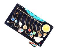 WOONEKY Wooden Solar System Puzzle for Educational Planet Plaything Cognitive Learning Activity Gift for Years Old Preschool