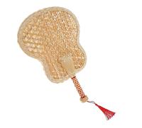 WOONEKY Woven Wheat Straw Hand Fan Natural Cooling Summer Handheld Fan Lightweight Portable Decor for Outdoor Use and Home Ornament Elegant Vintage Style