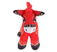 WOONEKY Year of The Horse Mascot Doll Farm Plush Horse Zodiac Animals Mascot Chinese Zodiac Red