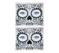 WOONEKY Zombie Tattoo Stickers Blood 2pcs Day of The Dead Temporary Face Waterproof and Safe for All Ages