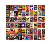 WOONKIT 60 PC Vintage Rock Band Posters for Room Aesthetic, 70s 80s 90s Retro Music Room, Bedroom Decor Wall Art, Concert Poster Wall Collage, Old Music Album Cover Prints (A 60 SET, 4X6 INCH)