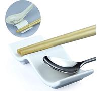 Woonsoon Ceramic Chopsticks Rest Rack Set of 10pcs,Chinese Style Dinner Spoon Stand Knife Fork Holder Porcelain Chopsticks Stand
