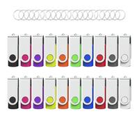 Wooolken USB Stick 16 GB 20Pack, USB Flash Drive USB 2.0 Memory Stick 16GB Pen Drive Portable Thumb Drives for PC/Laptop/Data Storage (With Keychain)