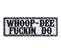 WOOP-DE F-K- DU Cool Patches Iron on Patches - Sew on Patch for Bikers, Rockers, Young Guns, Boxers, Pets - Embroidery Patch for Jackets, Backpacks, Jeans, Shirts, Hats - 100X35 mm