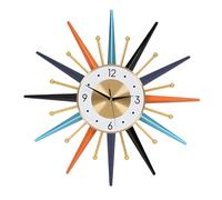 WoopJeem Large Wall Clock, 22 Inch Modern Decor Silent Non-Ticking Clocks, Mid Century Wall Clock Starburst Clock, Home Metal Colorful Decorative Clocks for Office, Living Room, Hall, Cafe
