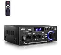 WOOPKER AK45 Pro Amplifier Home Audio Stereo Receivers with Bluetooth 5.0,Max 400W,2.0 Channel Stereo Amplifier System for Home Theater Speakers, Karaoke,Garage,Home Amp with USB,SD,RCA,2 MIC in