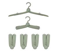 WOOPTOR Portable Folding Travel Hangers, Multifunctional hangers, Collapsible Clothes Drying Rack Hangers for Holiday,Camping,Travel,Home (6 Pcs） (Green)