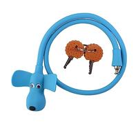 WOOQOTT Bicycle Cable Lock with Keys, Silicone Coated Kids Cable Lock, Cartoon Lock, 2 Foot Lock for Bike, Door, Skateboard, Helmet and More (Blue, Large)