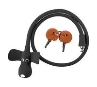 WOOQOTT Bike Cable Lock with Keys,Silicone Covered Kids Cable Lock Cartoon Lock,2 Feet Lock for Bike,Door,Skateboard,Helmet and More (Black)