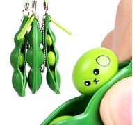 Woorea Squishy Infinity Squeezer Edamame Bean Keychain, Pea Expression Chain, Pendant, Ornament, Stress, Relief, Decompression, Anti-stress Toys
