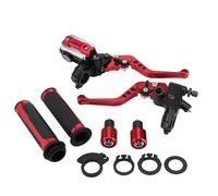 WOOSTAR 22mm Standard 7/8" CNC Adjustable Brake Clutch Master Cylinder Lever Set with Twist Throttle Handle Grips Replacement for Majesty T3 T5 T6 Motorcycle Dirt Pit Bike Scooter ATV Red