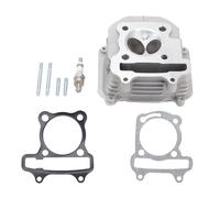 WOOSTAR 57.4mm Big Bore Cylinder Head 65mm Valves with Gaskets Spark Plug Replacement for GY6 4 Stroke 150cc Chinese ATV Go Kart Quad Scooter 157QMJ 152QMI Engine