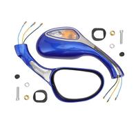 WOOSTAR 8mm Side View Mirror with Turn Signal Light Replacement for GY6 50cc 80cc 125cc 150cc 250cc Scooter Moped Motorcycle Blue