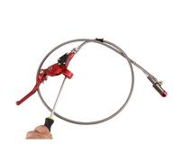 WOOSTAR Hydraulic Clutch Master Cylinder Lever with Fuel Hose with Brake Pump Replacement for Suzuki 125cc 150cc 180cc 200cc 250cc Vertical Engine Motorcycle Pocket Bike Pit Dirt Bike ATV Quad Red