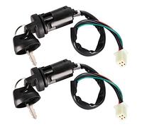 WOOSTAR Motorcycle 4 Wire Ignition Key Switch with Cap Replacement for 50cc 70cc 90cc 110cc 125cc 150cc 200cc 250cc Taotao Sunl ATV 4 Wheeler Quad Dirt Pit Bike Pocket Bike Electric Scooter Pack of 2