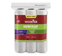 Wooster Brush R335-9 Micro Plush Roller Cover with 5/16" Nap (3 Pack), White, 9"