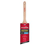Wooster 5231 2-1/2" Edge Angle Brush, Polyester, White,Gold, 2 1/2 Inch