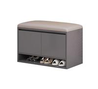 WooSto Ottoman Bench Soft Fabric UpholsteSolid Wood e Removable Shelves Split Sto Solut for nizat & Various Items