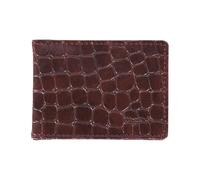 WooStyle Travel Pass Holder - Croc Pattern, Oyster Card Cover, Bus Pass, Rail Ticket, Photo ID, Compact & Slim Unisex Credit Card Case - Black, Brown, Tan, Green (Brown)