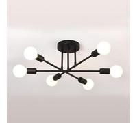 Wooten Sputnik Ceiling Light, 6 Lights E27 Vintage Flush Mount, Semi-Flush Fitting Modern Sputnik Chandelier Light for Living Room, Kitchen, Bedroom, Dining Room, Office