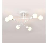 Wooten Sputnik Ceiling Light, 6 Lights E32 Vintage Flush Mount, Semi-Flush Fitting Modern Sputnik Chandelier Light for Living Room, Kitchen, Bedroom, Dining Room, Office