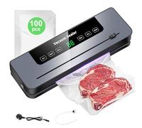 Wooten Vacuum Sealer Machine with 100pcs Vacuum Bags, 7 Modes Multi-Functional Vac Pack Machine, Strong Suction Built-In Cutter Food Vacuum Sealer, Keep Meat Vegetables Snacks Fruits Grains Fresh