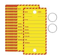 Wootile 50Pcs Car Truck Key Tags, 1.5 x 3 Inch, Red, Plastic, Labels