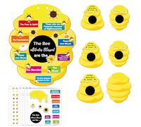 wootile Bee Attitude Sign DIY Kit 24 Sets Religious VBS Beatitudes Crafts Christian Bible Crafts Decor for Preschool Classroom Home Church School Party Supplies