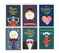 wootile Happy Father's Day Greeting Cards with Envelopes 24 Pack Gold Foil Father's Day Cards - Blank Best Dad Card Notecards Gift Cards Father Day Message Blank Card for Father Party